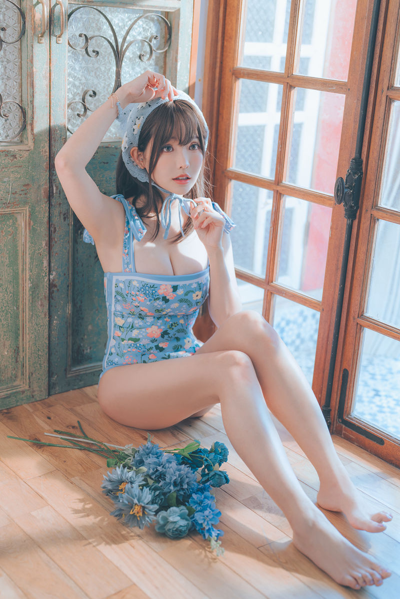 ElyEE子 2023.august D-復古水藍花 Vintage Aqua Blossom [37P-155MB]