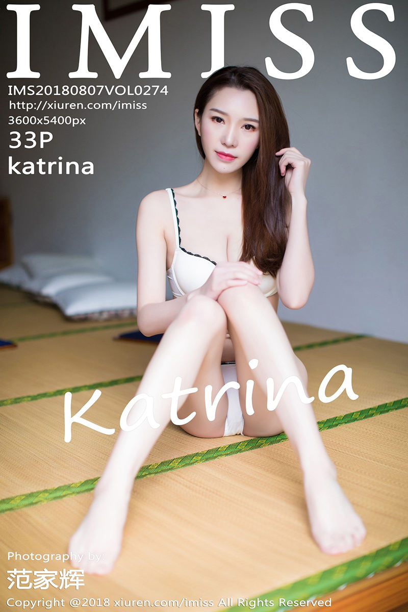 [IMiss爱蜜社] Vol.274 嫩模Katrina居家脱低胸蓝色毛衣秀性感内衣完美身材写真