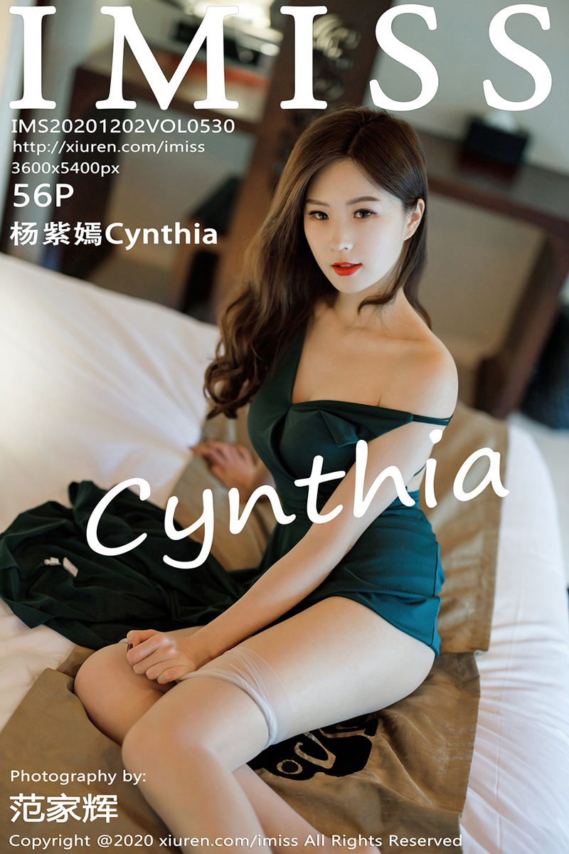 [IMiss爱蜜社] Vol.530 嫩模杨紫嫣Cynthia绿色典雅吊裙配超薄肉丝裤袜诱惑写真