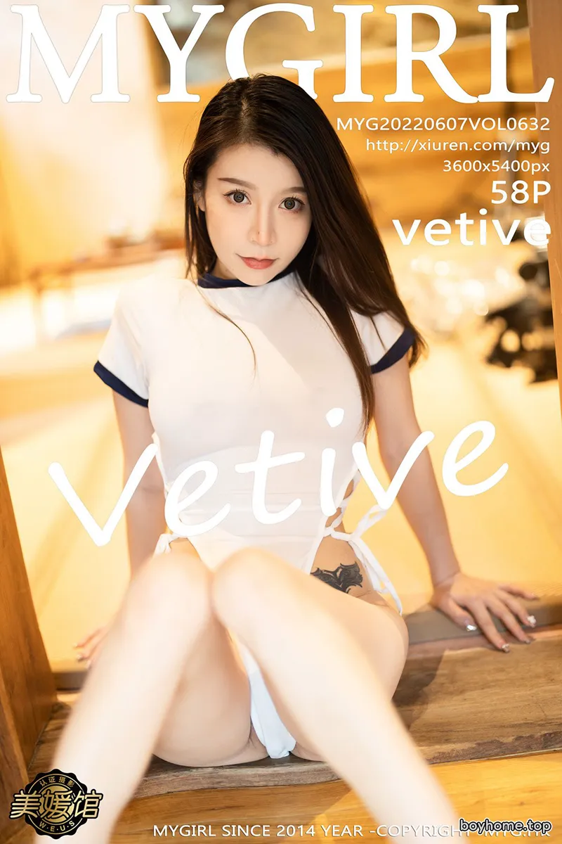 [MyGirl美媛馆] Vol.632 模特Vetive私房性感白色轻透连体衣半脱秀翘臀美腿诱惑写真