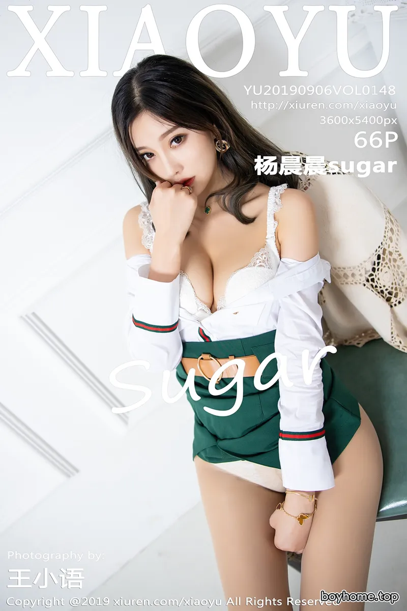 [XiaoYu语画界] Vol.148 女神杨晨晨sugar私房白衬衣半露豪乳超薄肉丝裤袜惹火诱惑写真