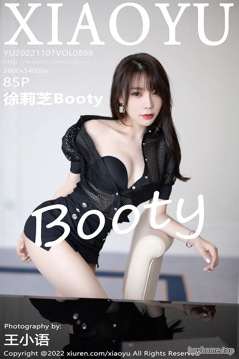 [XiaoYu语画界] Vol.898 女神徐莉芝Booty黑色轻透上衣配黑短裙露性感黑色内衣诱惑写真