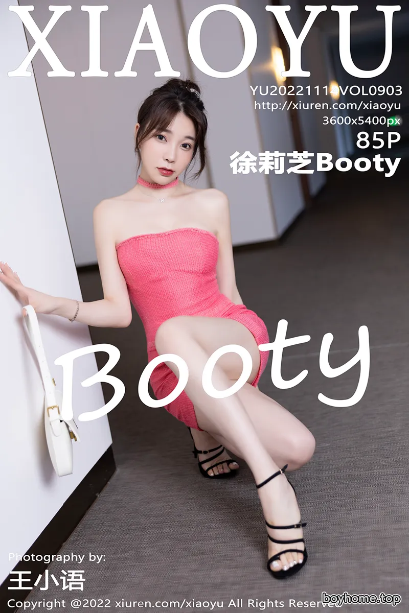 [XiaoYu语画界] Vol.903 女神徐莉芝Booty红色露肩连衣短裙+白上衣配超薄黑丝诱惑写真