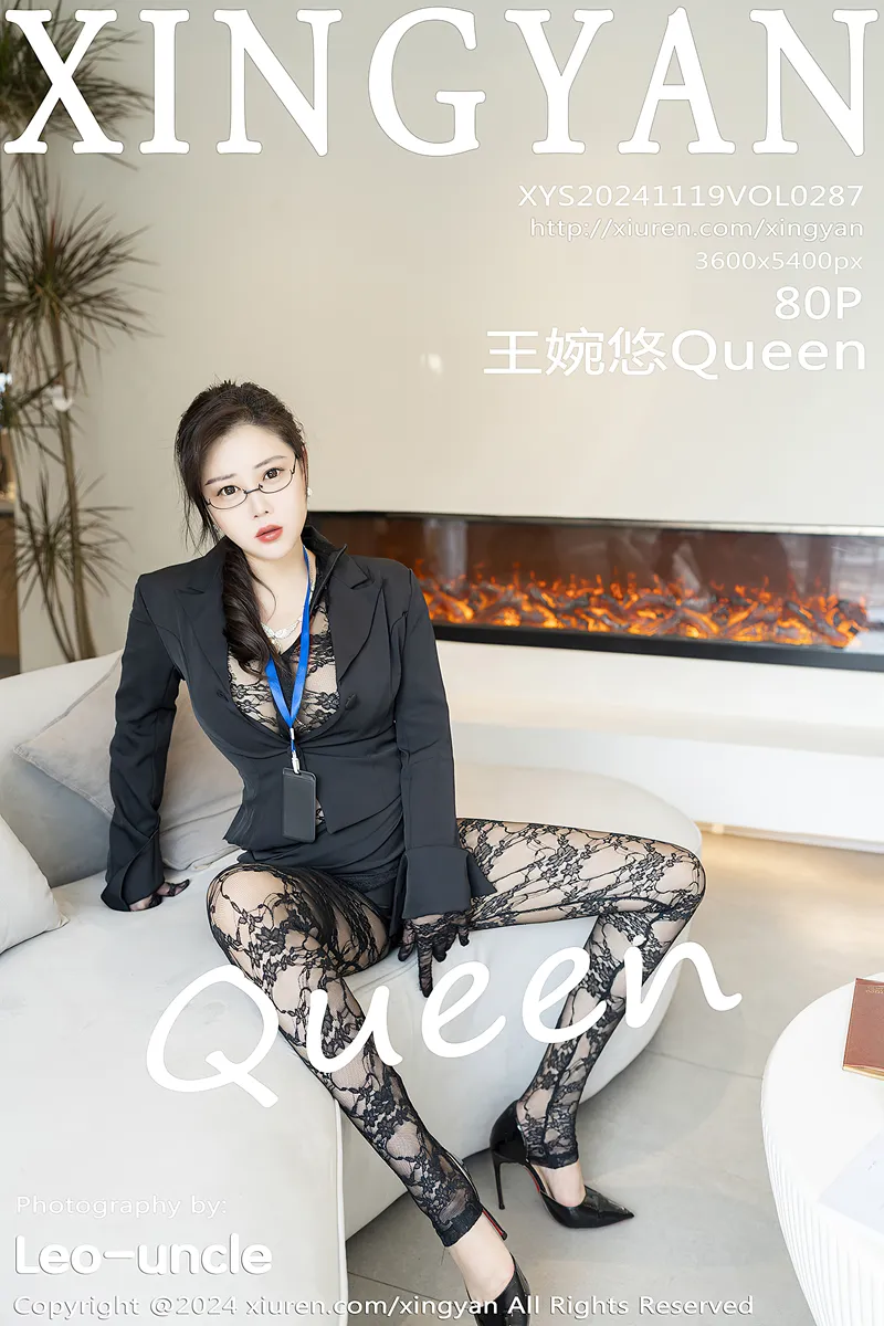 [XingYan星颜社] Vol.287 模特王婉悠Queen性感OL服饰露黑色蕾丝连体衣极致魅惑写真