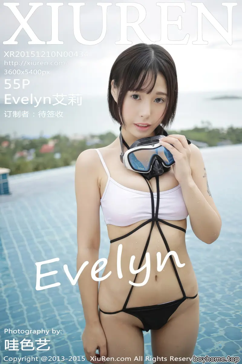 [XiuRen秀人网] No.434 嫩模Evelyn艾莉苏梅岛旅拍泳池边性感比基尼豪乳写真