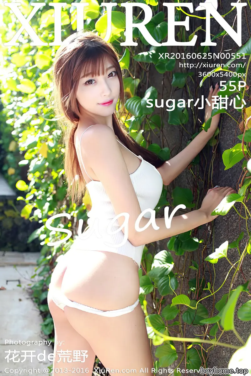 [XiuRen秀人网] No.551 嫩模Sugar小甜心CC巴厘岛旅拍白色蕾丝内裤诱惑写真