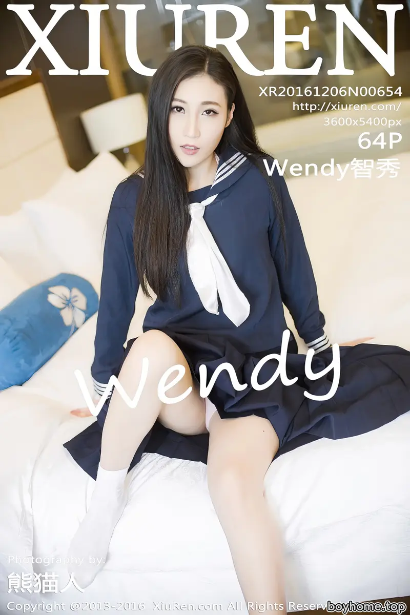 [XiuRen秀人网] No.654 嫩模Wendy智秀私房吊带睡裙白嫩肌肤秀丰乳肥臀极致诱惑写真