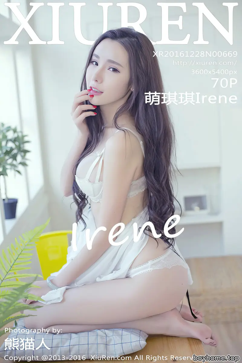 [XiuRen秀人网] No.669 嫩模萌琪琪Irene吊带薄纱睡裙透视秀美乳完美身材诱惑写真