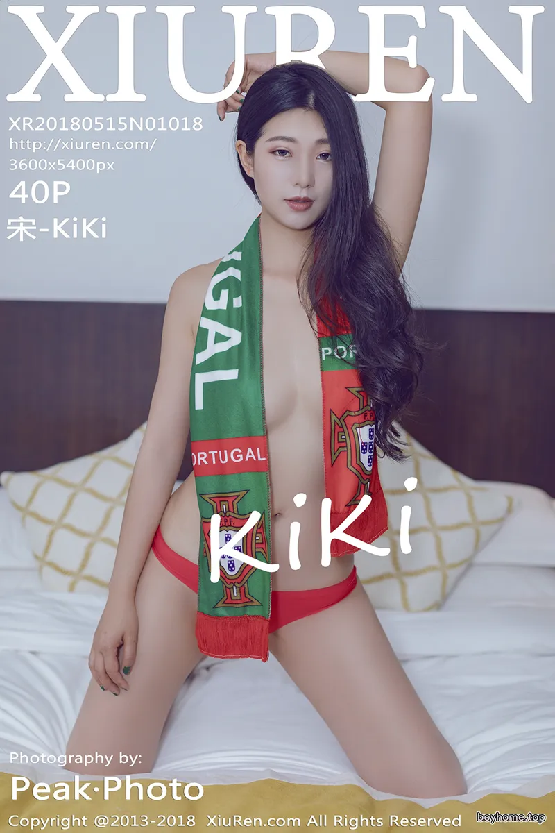 [XiuRen秀人网] No.1018 性感女神宋KiKi世界杯球队围巾真空露豪乳撩人诱惑写真