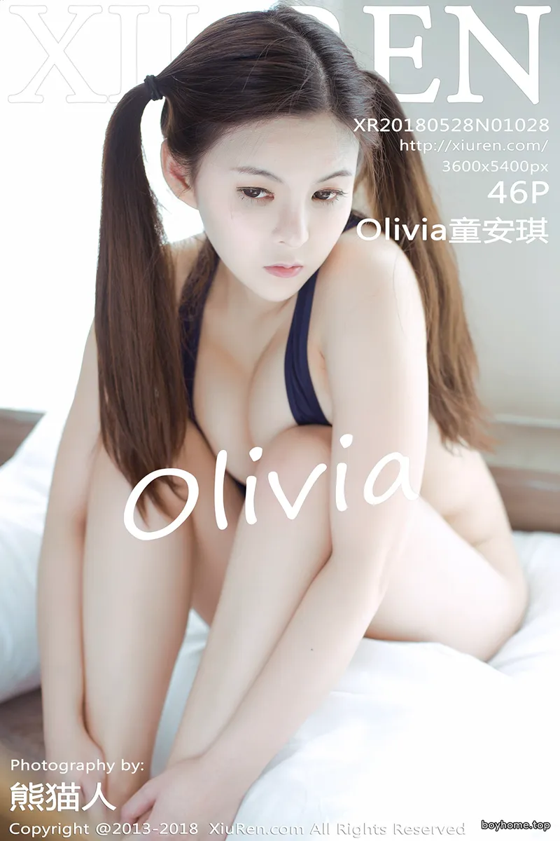 [XiuRen秀人网] No.1028 嫩模Olivia童安琪蓝色带子比基尼秀豪乳火辣诱惑写真