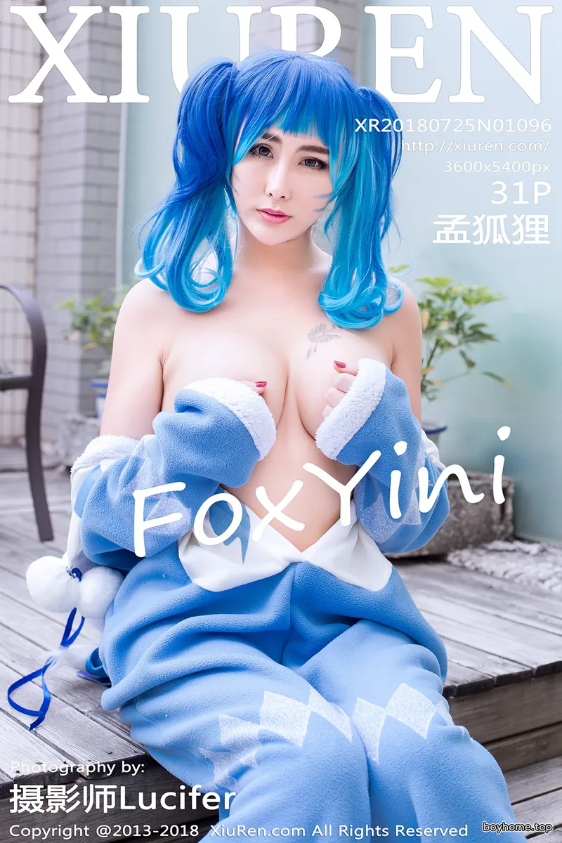 [XiuRen秀人网] No.1096 嫩模孟狐狸FoxYini居家私房脱白衬衣全裸美体惹火诱惑写真