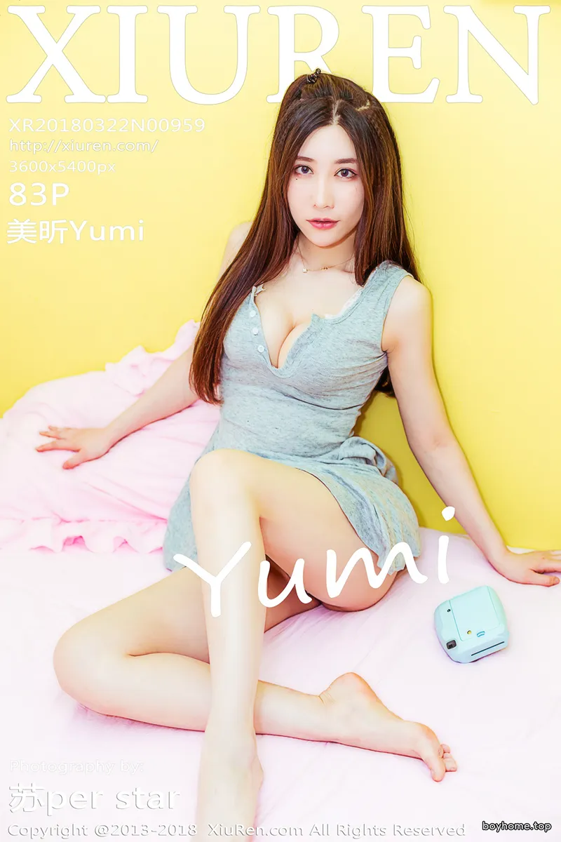 [XiuRen秀人网] No.959 嫩模美昕Yumi吊带牛仔连身裙秀滑嫩肌肤完美身材性感写真