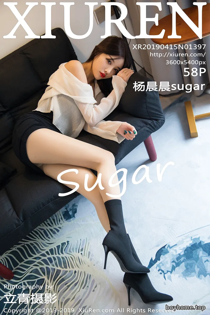 [XiuRen秀人网] No.1397 女神杨晨晨sugar私房薄纱配黑色内衣秀完美身材诱惑写真