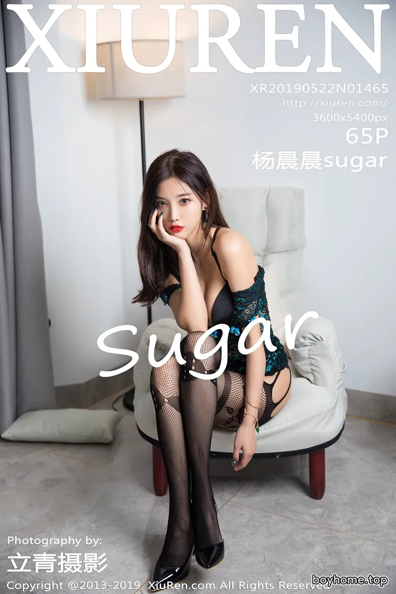 [XiuRen秀人网] No.1465 女神杨晨晨sugar私房缕空内衣配吊带黑丝网袜惹火诱惑写真