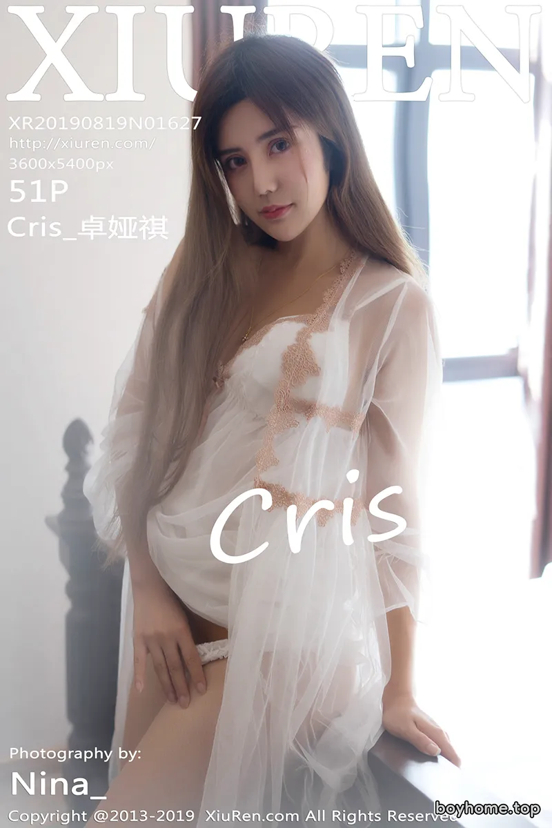 [XiuRen秀人网] No.1627 女神Cris_卓娅祺私房内衣半脱露浑圆豪乳秀发遮点极致诱惑写真