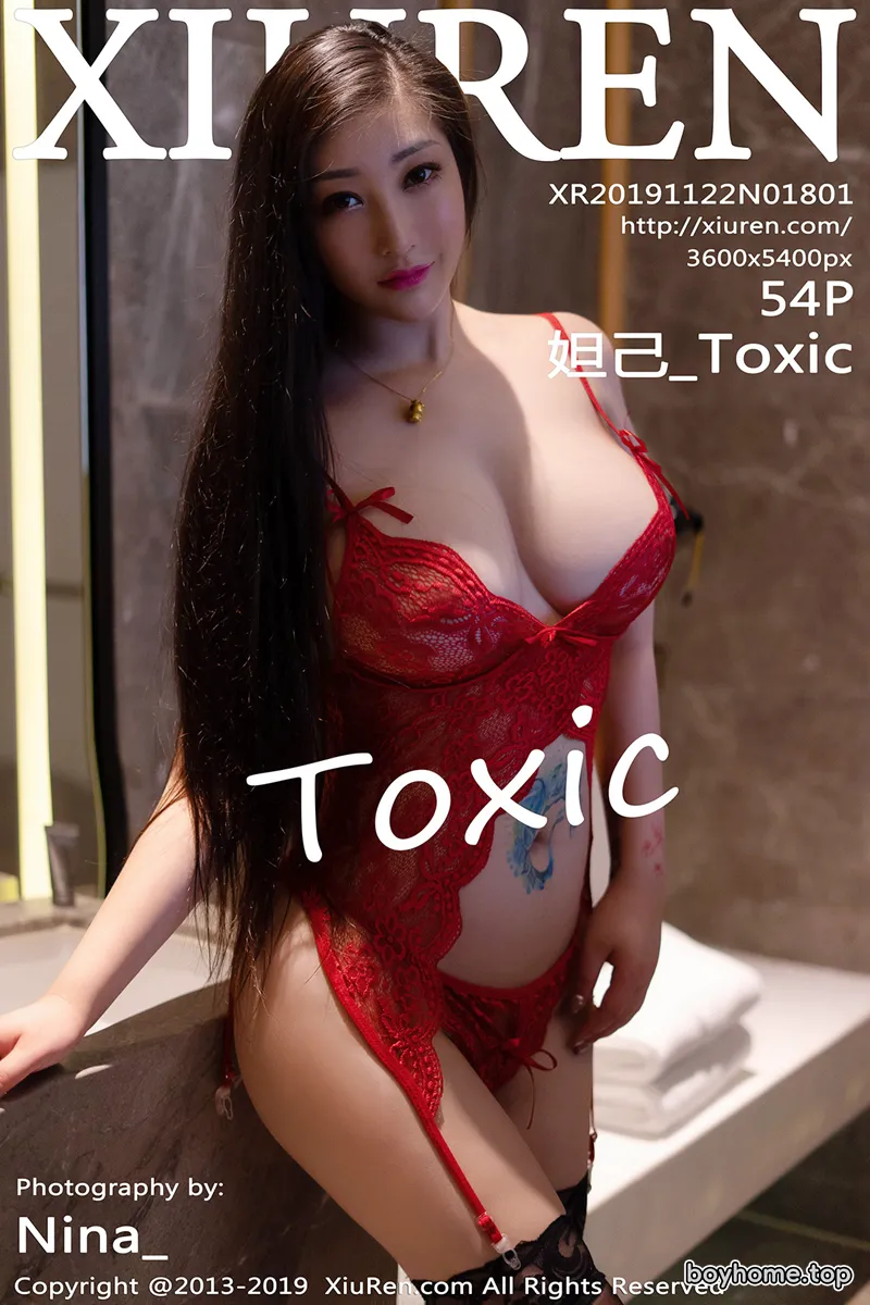 [XiuRen秀人网] No.1801 女神妲己_Toxic三亚旅拍猩红镂空内衣配吊带黑丝完美诱惑写真