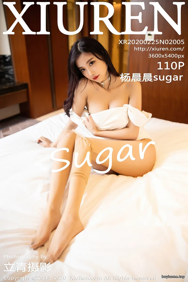 [XiuRen秀人网] No.2005 女神杨晨晨sugar私房床上性感内衣配超薄肉丝半脱诱惑写真