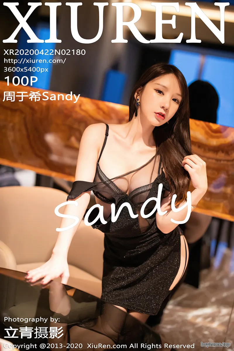 [XiuRen秀人网] No.2180 女神周于希Sandy轻薄吊裙半脱露性感内衣吊带黑丝魅惑写真