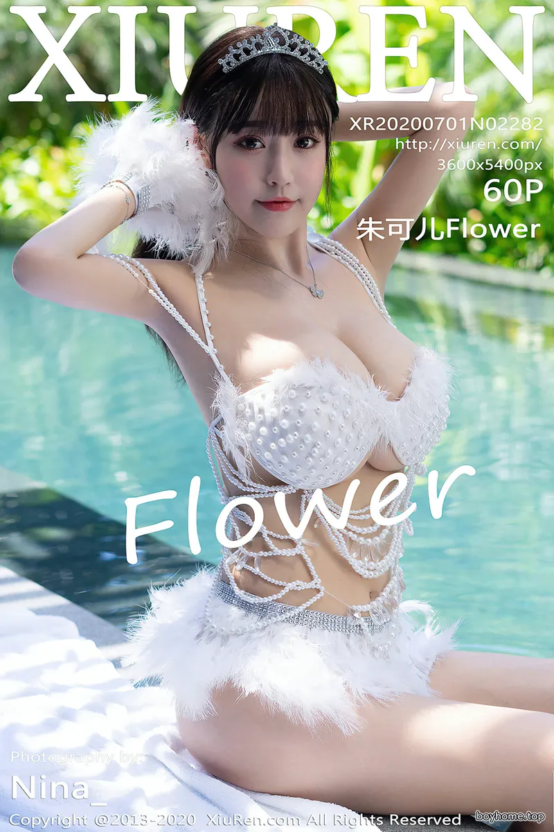 [XiuRen秀人网] No.2282 女神朱可儿Flower三亚旅拍泳池边性感绒毛比基尼秀豪乳诱惑写真