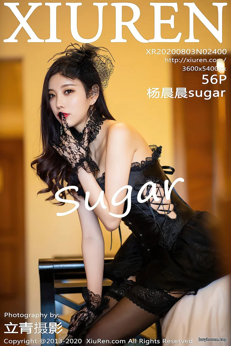 [XiuRen秀人网] No.2400 女神杨晨晨sugar私房黑色情趣内衣配吊带黑丝裤袜极致魅惑写真