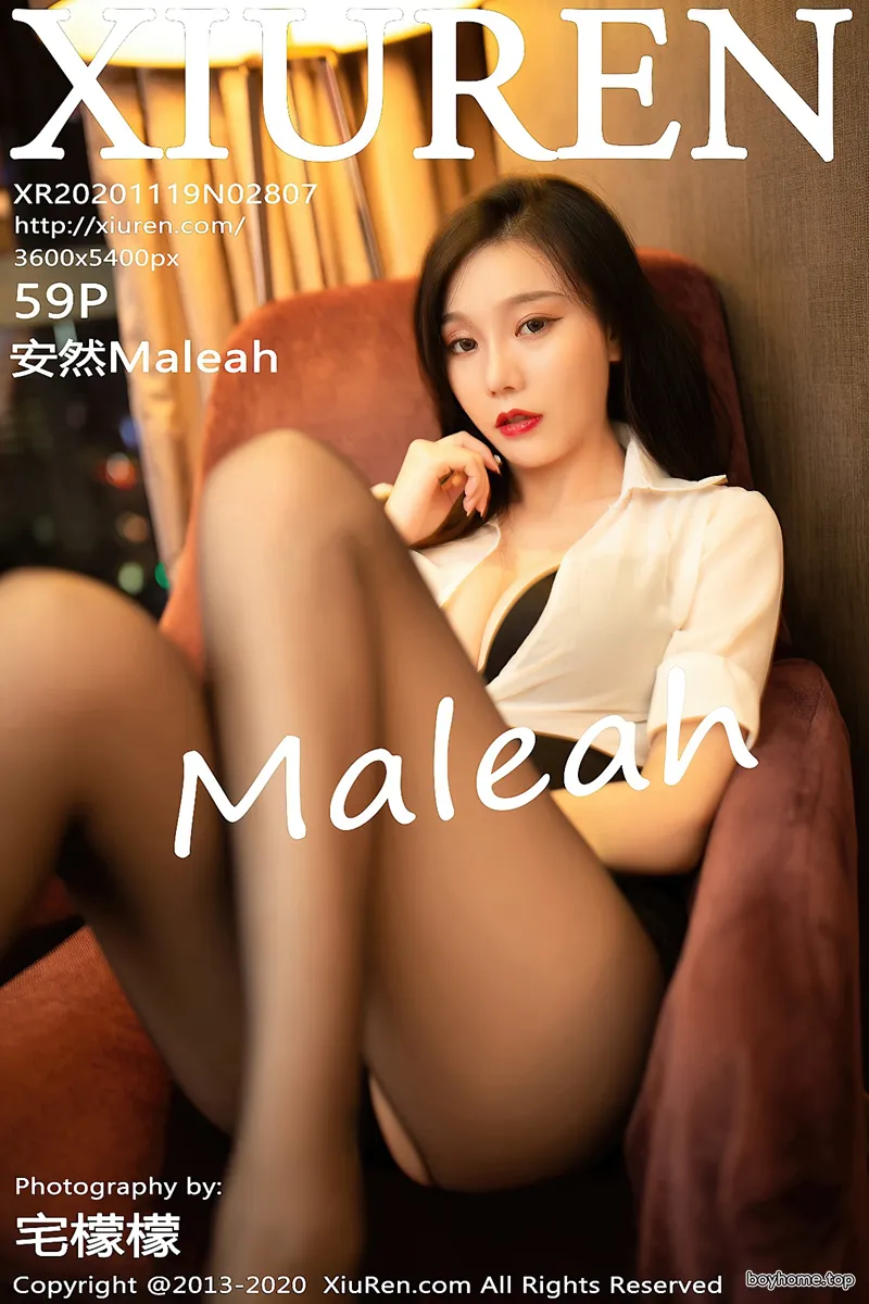 [XiuRen秀人网] No.2807 嫩模安然Maleah情趣小秘书主题撩裙露开档黑丝裤袜诱惑写真