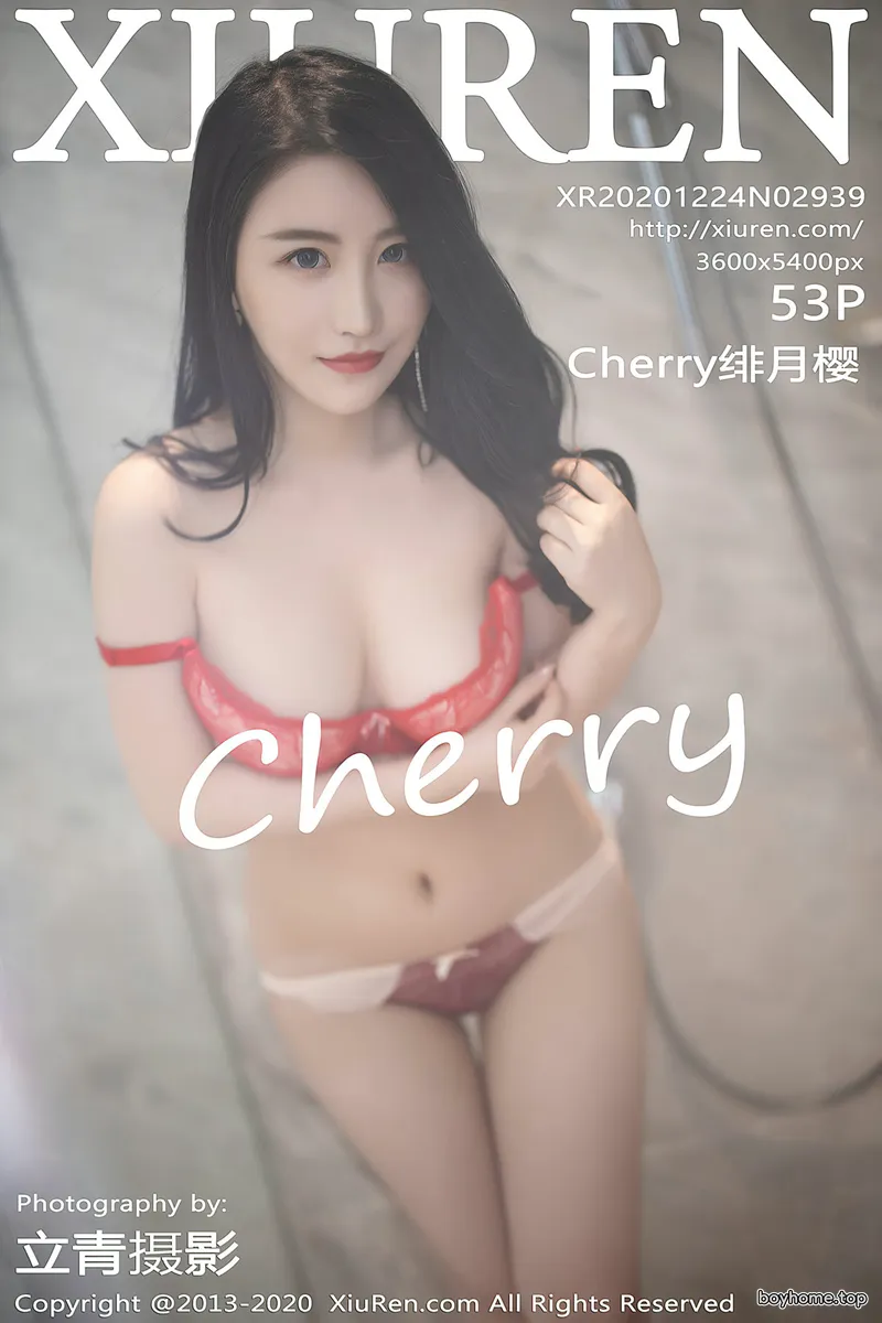 [XiuRen秀人网] No.2939 女神Cherry绯月樱私房浴室性感红色蕾丝内衣配黑丝裤袜诱惑写真