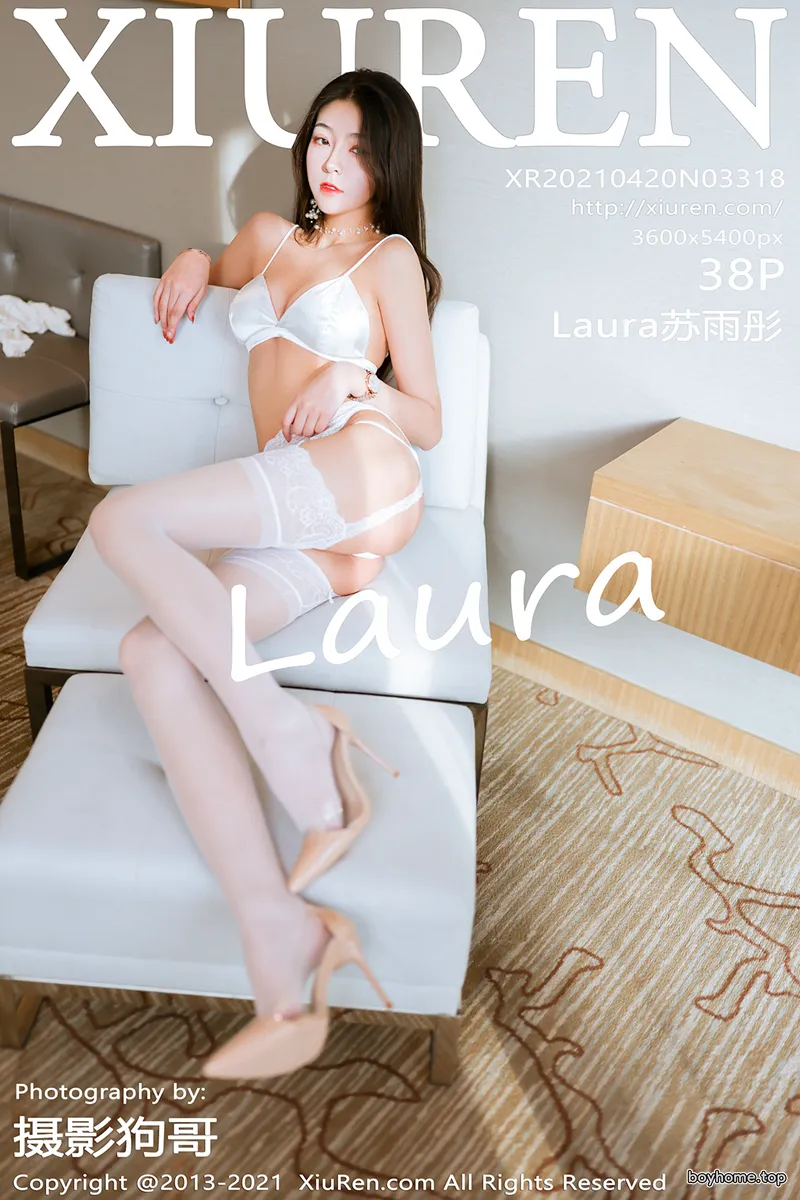 [XiuRen秀人网] NO.3318 嫩模Laura苏雨彤粉色吊裙配蕾丝吊袜半脱秀完美身材诱惑写真