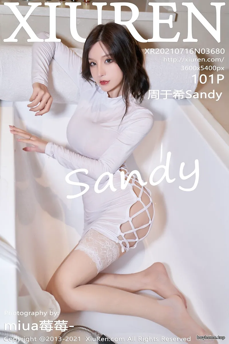 [XiuRen秀人网] NO.3680 女神周于希Sandy浴缸洁白动人服饰配蕾丝袜湿身撩人诱惑写真