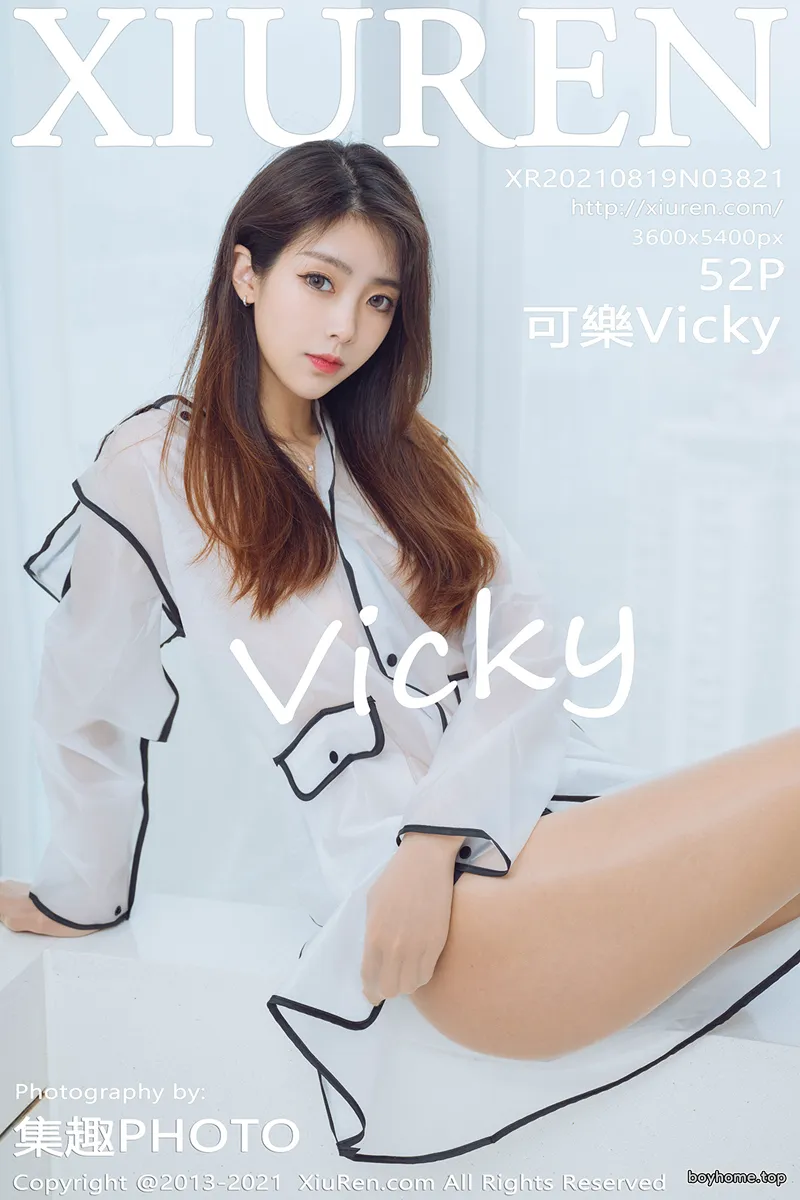 [XiuRen秀人网] NO.3821 模特可乐Vicky私房浴室性感薄透白衬衣配肉丝裤袜迷人诱惑写真