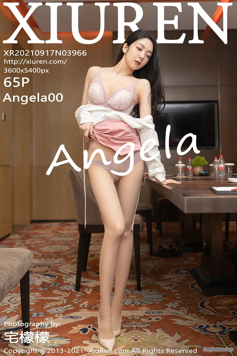 [XiuRen秀人网] NO.3966 女神Angela小热巴前台小姐姐主题蕾丝内衣配肉丝裤袜诱惑写真