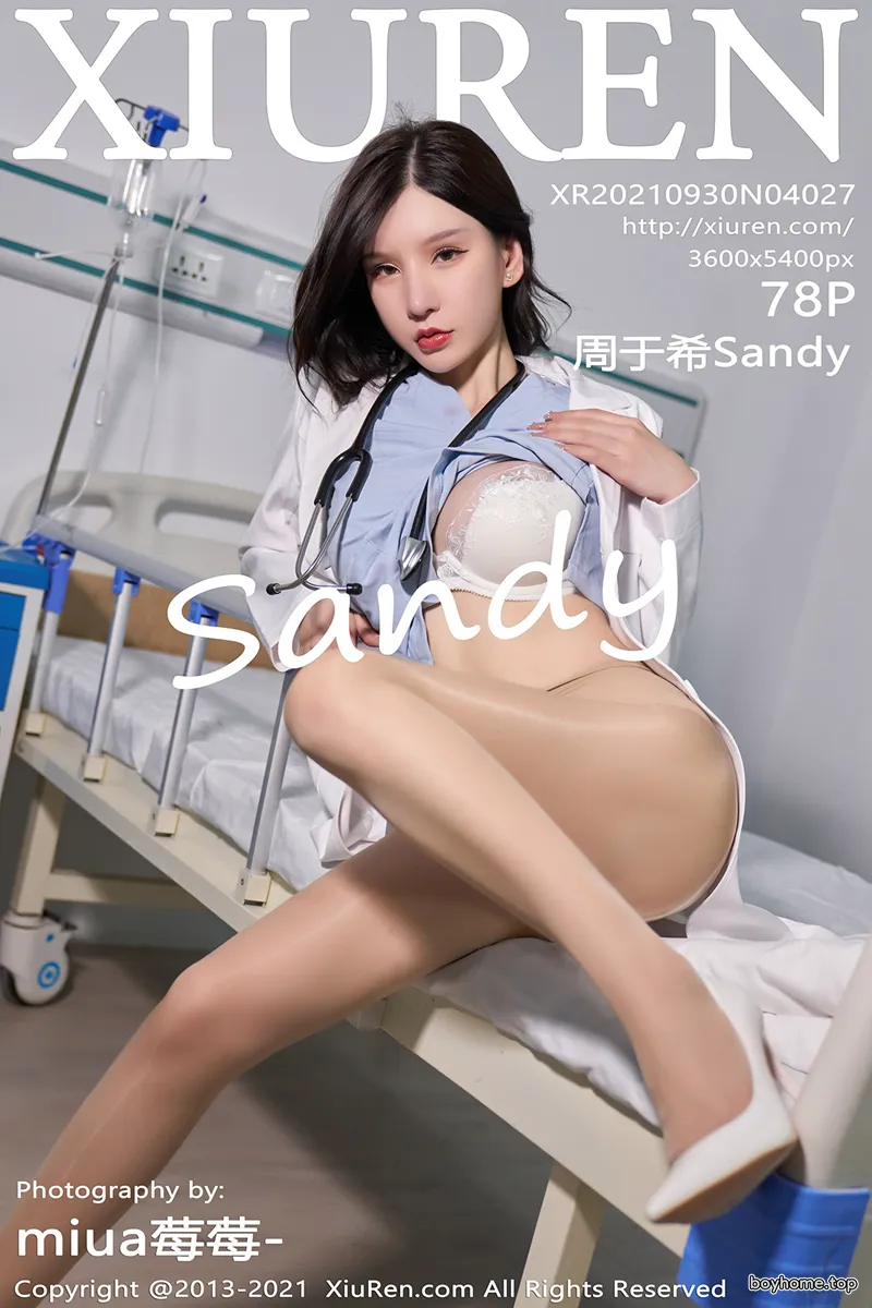 [XiuRen秀人网] NO.4027 女神周于希Sandy生日剧情主题半脱露透视内裤秀翘臀诱惑写真