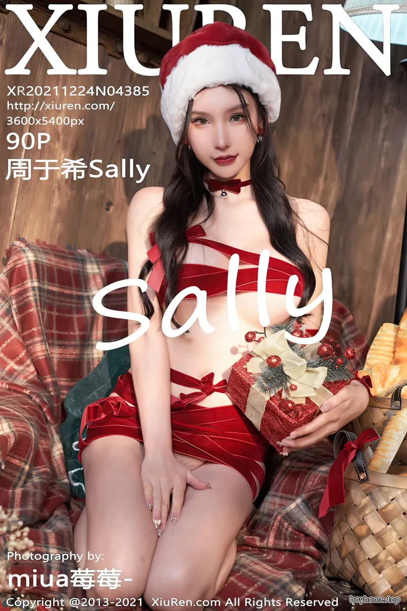 [XiuRen秀人网] NO.4385 女神周于希Sally圣诞主题性感红色丝带裹身秀火辣身材诱惑写真