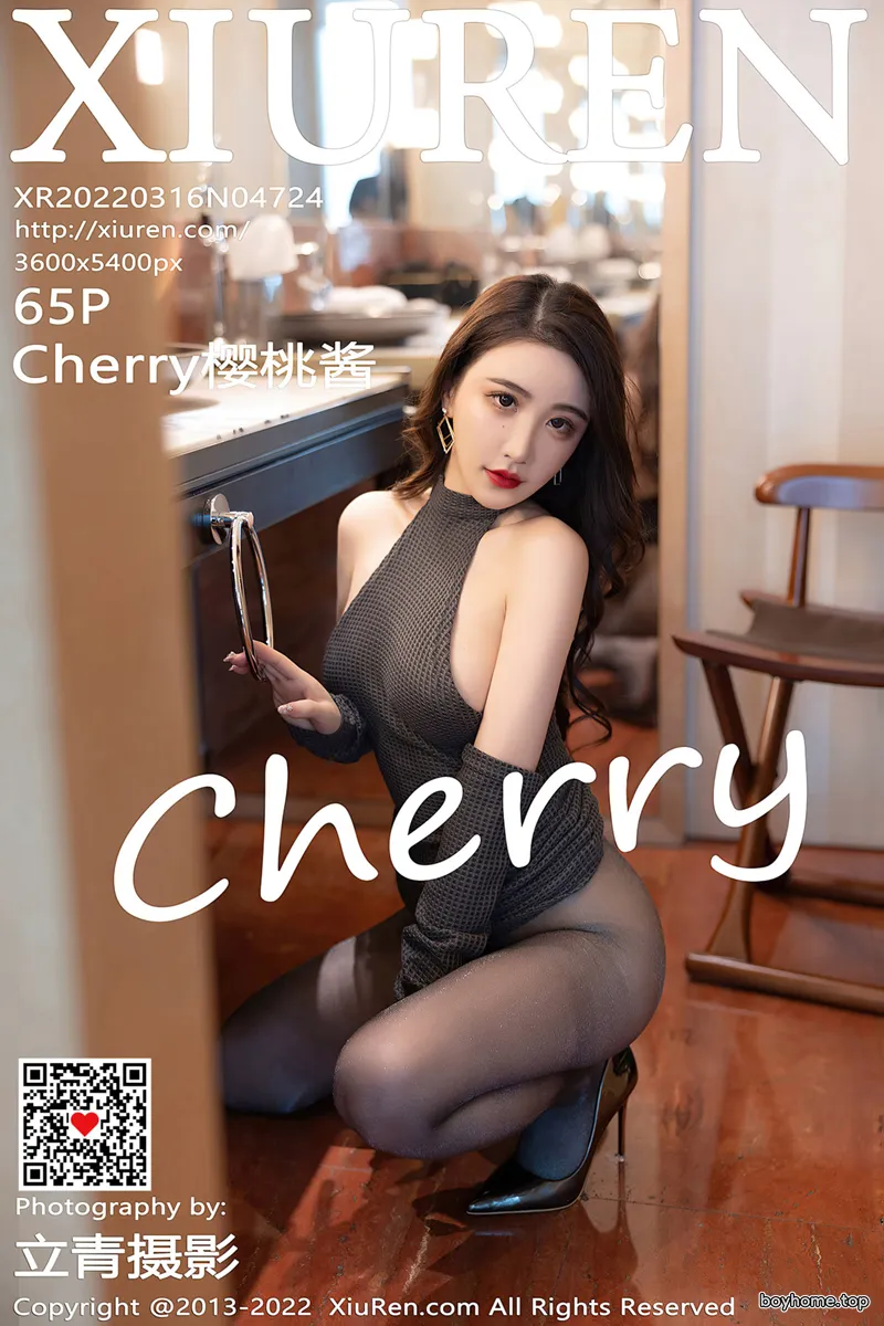 [XiuRen秀人网] No.4724 女神Cherry绯月樱蒙面主题黑色露肩服饰配无内黑丝极致诱惑写真