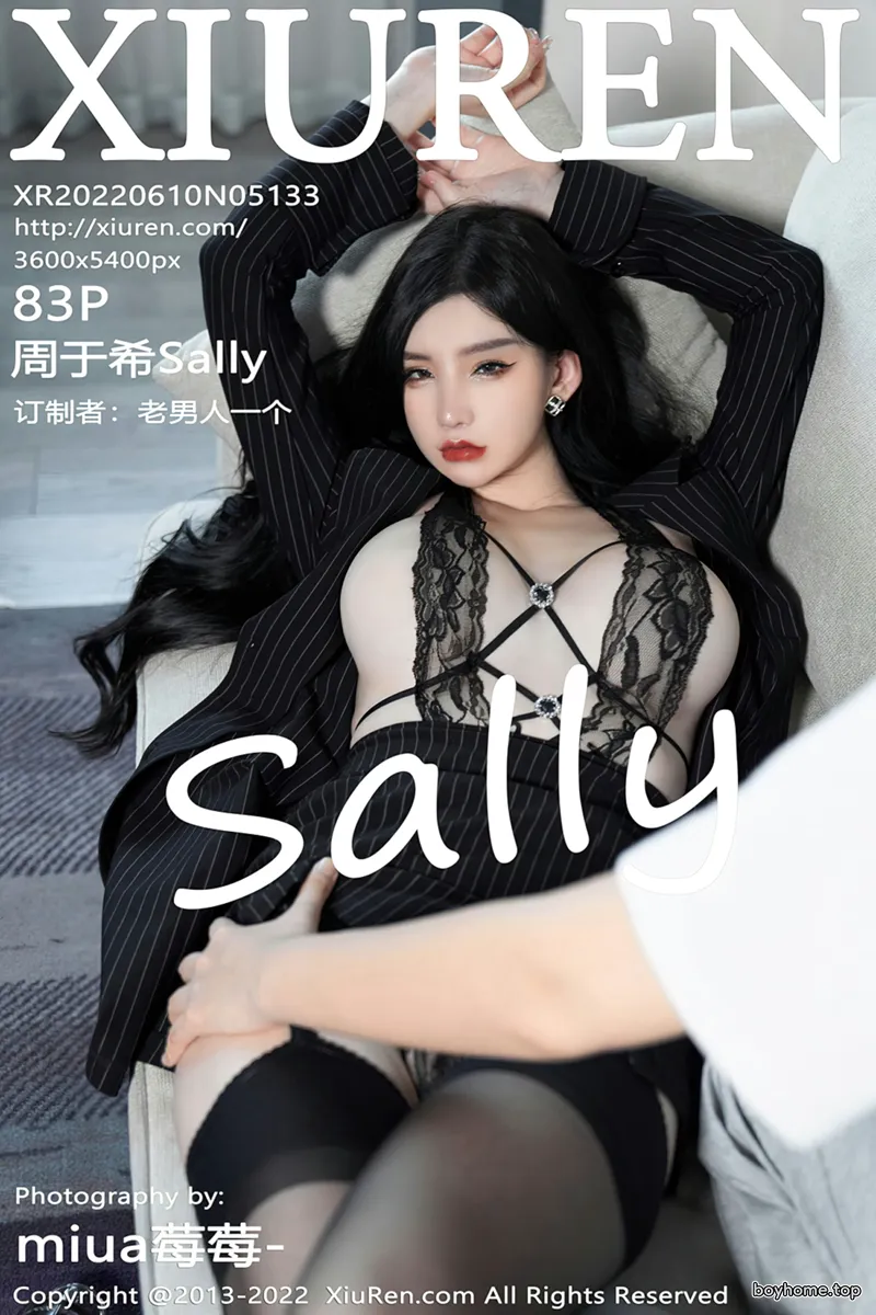 [XiuRen秀人网] No.5133 女神周于希Sally心愿旅拍私房黑色情趣薄纱秀豪乳撩人诱惑写真