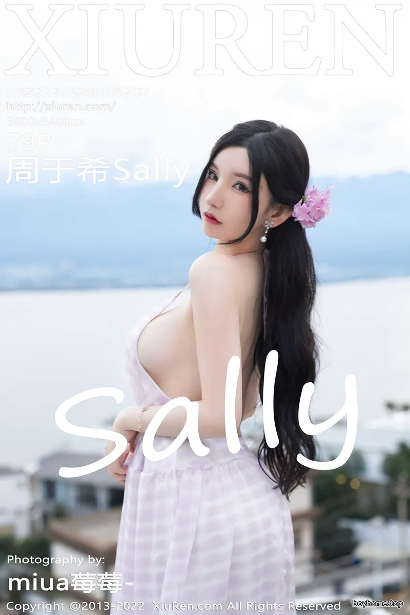 [XiuRen秀人网] No.5207 女神周于希Sally心愿旅拍脱连衣长裙露性感白色网纱内衣诱惑写真