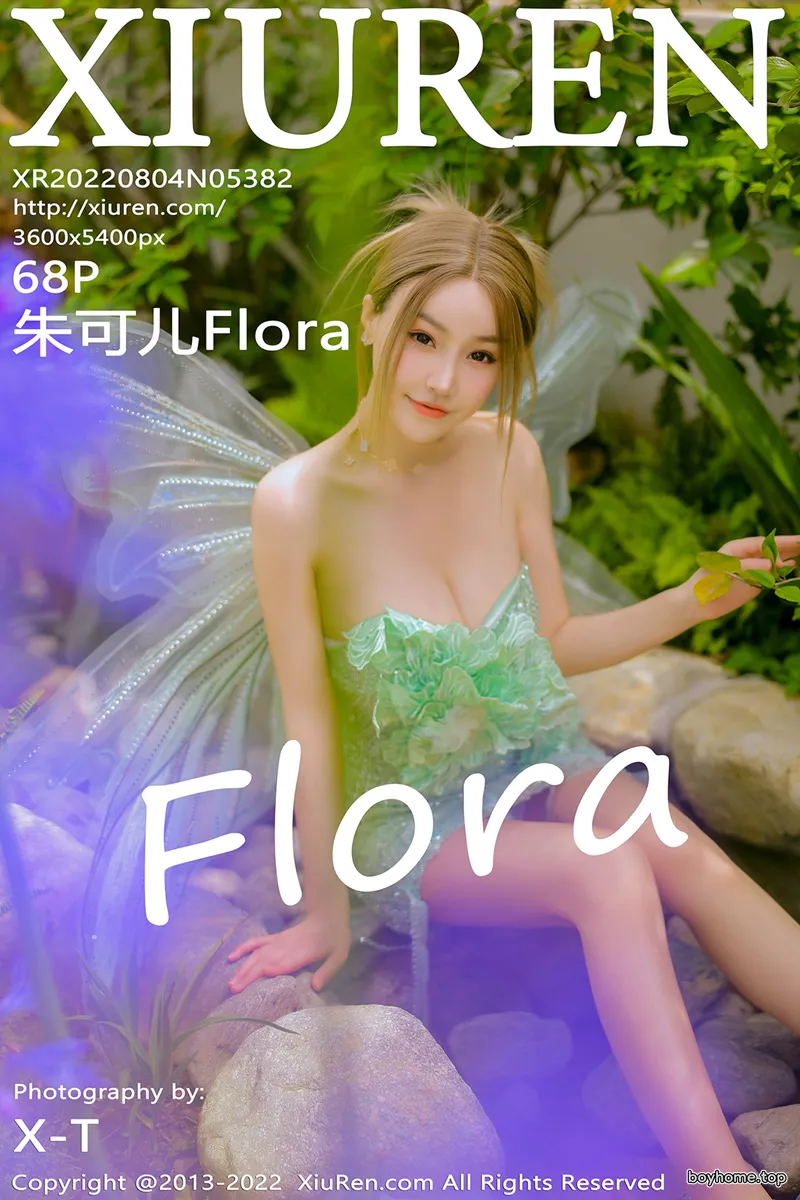 [XiuRen秀人网] No.5382 女神朱可儿Flora大理旅拍绿色精灵服饰低胸秀傲人豪乳诱惑写真