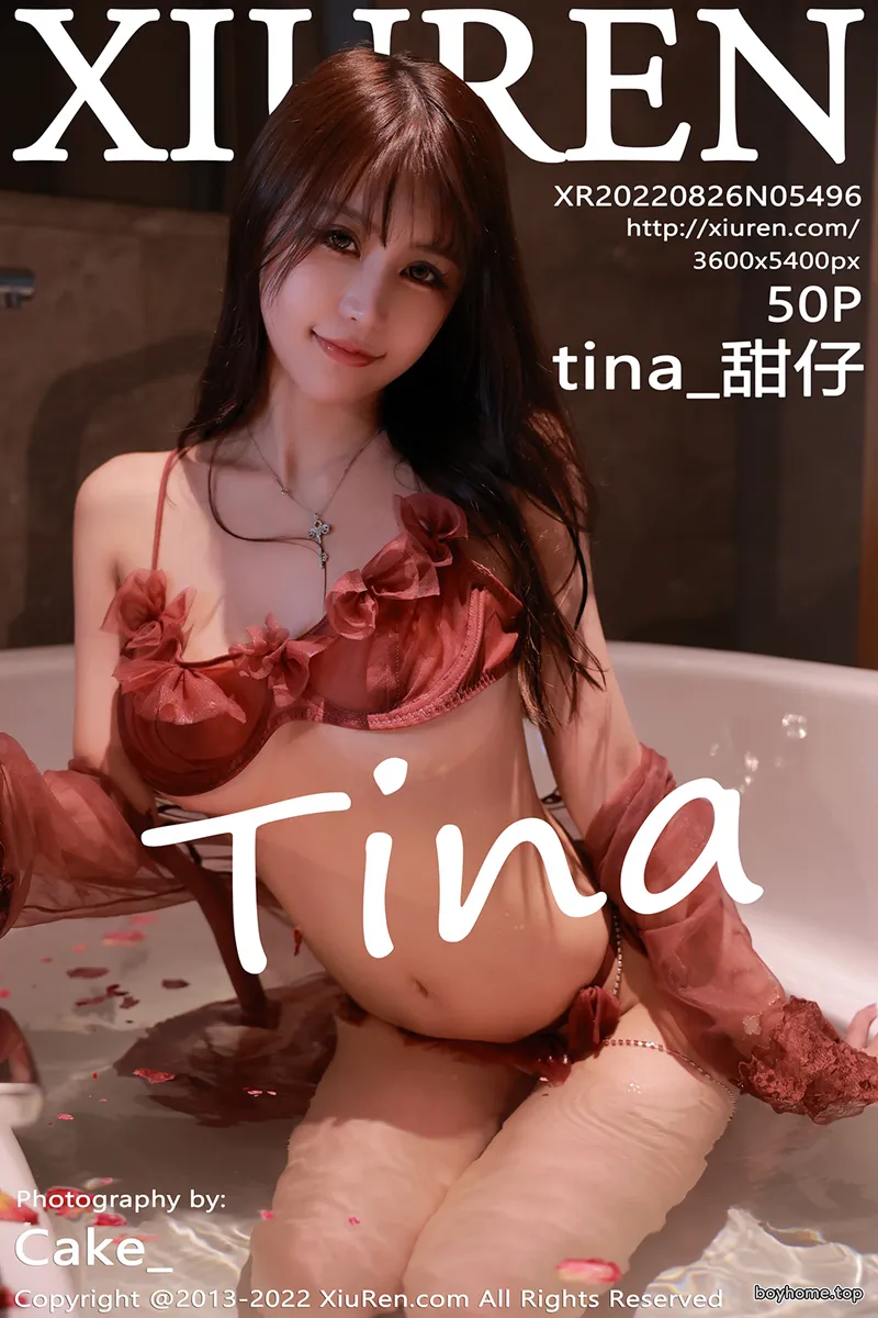 [XiuRen秀人网] No.5496 模特tina_甜仔浴缸场景红色轻透网纱外衣秀凹凸身材迷人诱惑写真