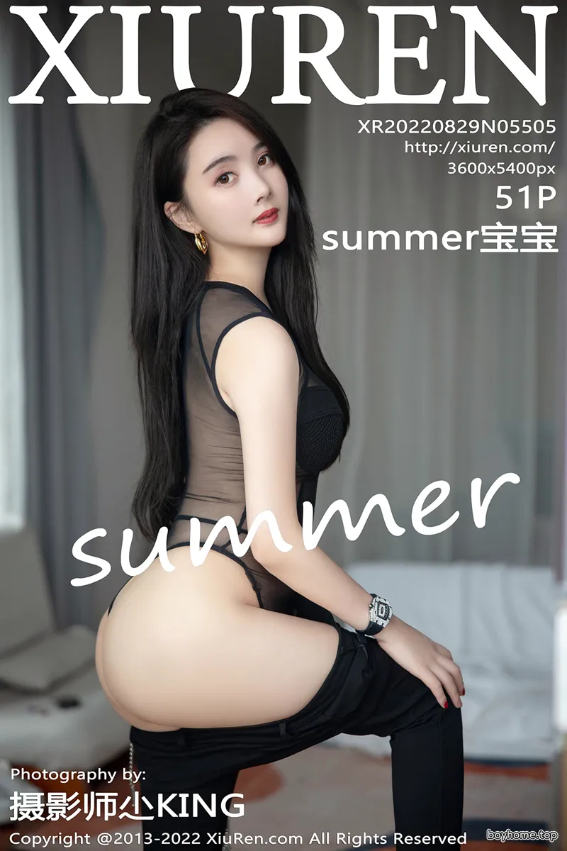 [XiuRen秀人网] No.5505 模特Summer宝宝私房半脱露黑色轻透服饰秀曼妙身姿诱惑写真