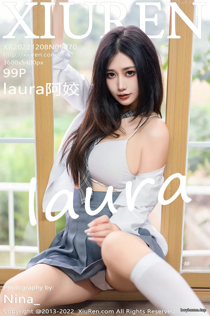 [XiuRen秀人网] No.5970 模特Laura阿姣性感学妹短裙制服露白色内衣秀曼妙身姿迷人写真