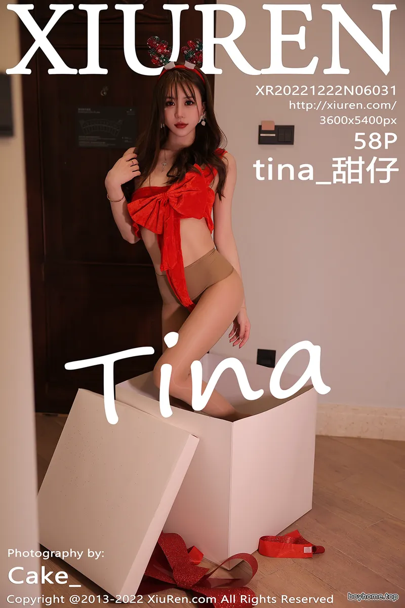 [XiuRen秀人网] No.6031 模特tina_甜仔圣诞主题性感露背服饰配肉丝秀完美身材诱惑写真