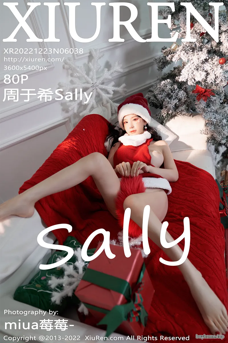 [XiuRen秀人网] No.6038 女神周于希Sally圣诞礼物主题无内真空毛衣秀豪乳遮点诱惑写真