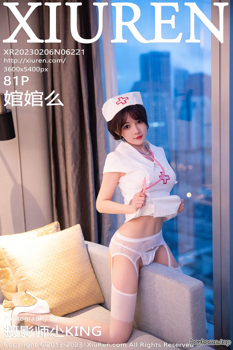 [XiuRen秀人网] No.6221 模特婠婠么性感白色情趣护士服配白丝吊袜秀曼妙身姿绝美写真