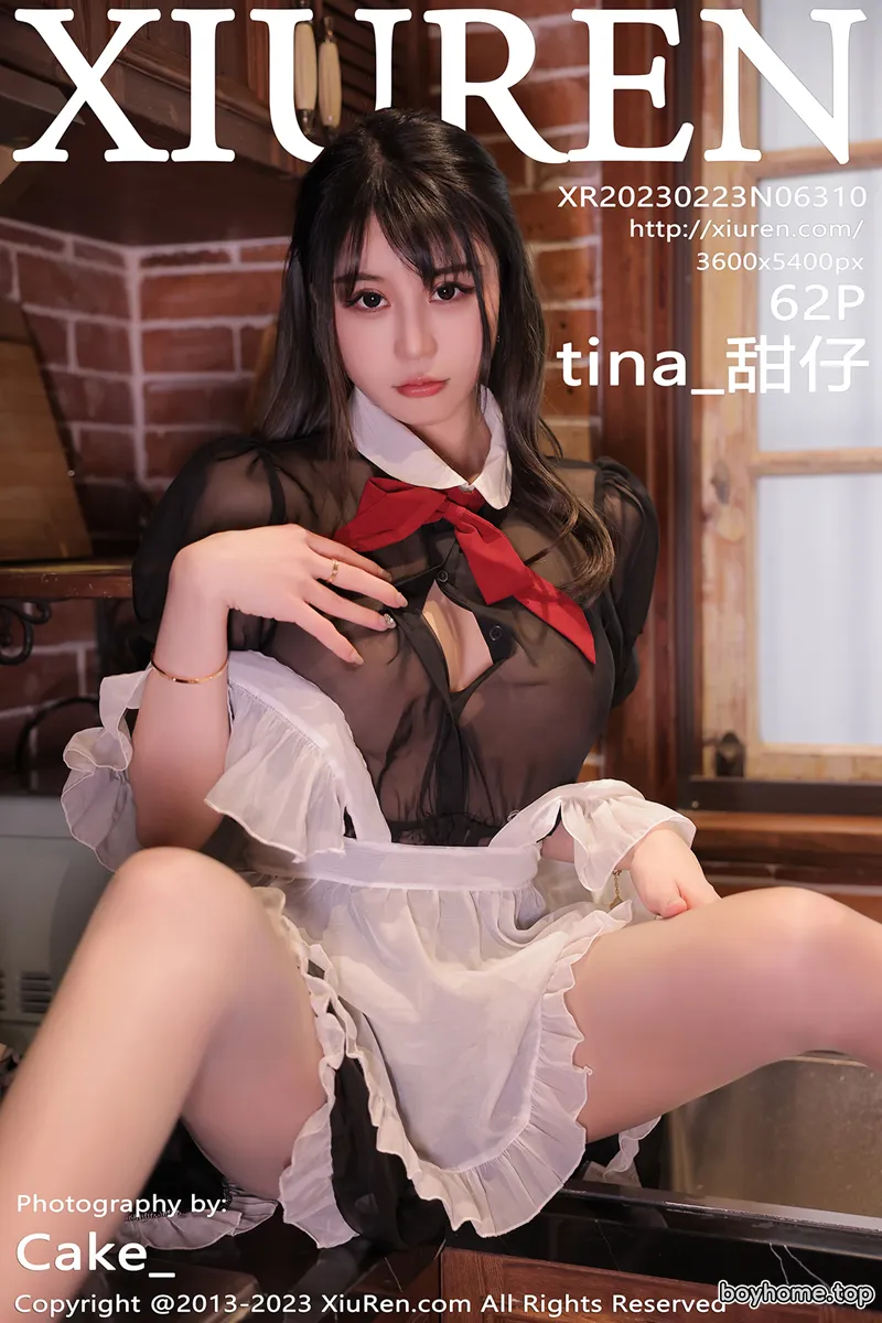 [XiuRen秀人网] No.6310 模特tina_甜仔性感真空女仆装配超薄灰丝袜秀凹凸身材诱惑写真