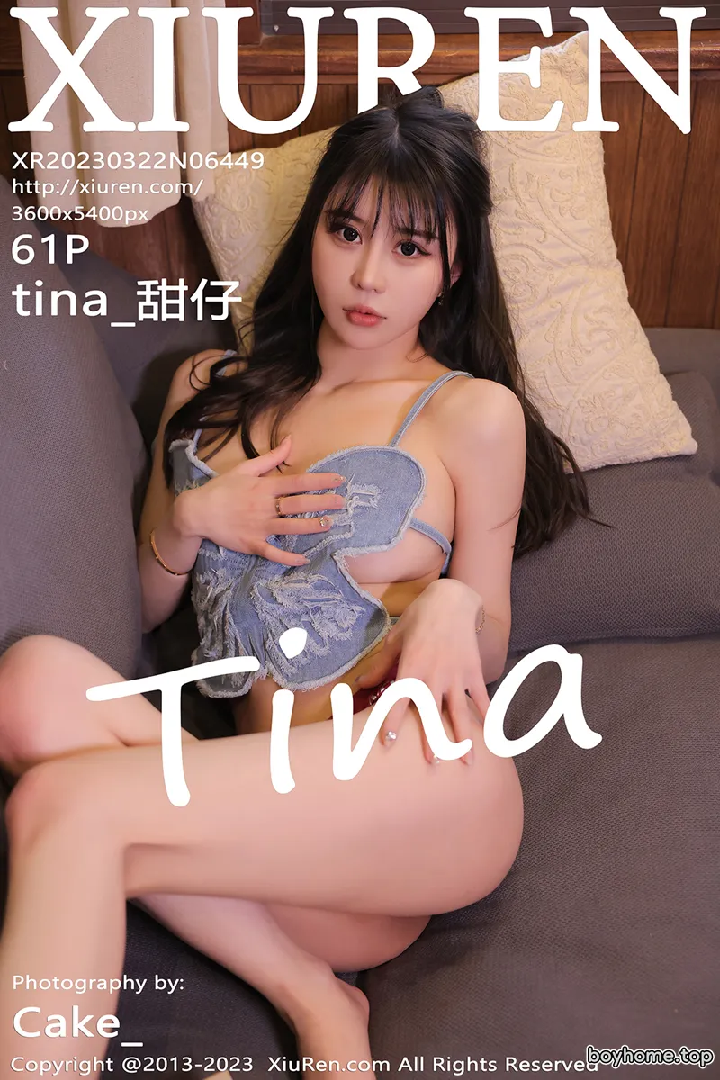 [XiuRen秀人网] No.6449 模特tina_甜仔牛仔布短款上衣配牛仔裤半脱秀凹凸身材诱惑写真