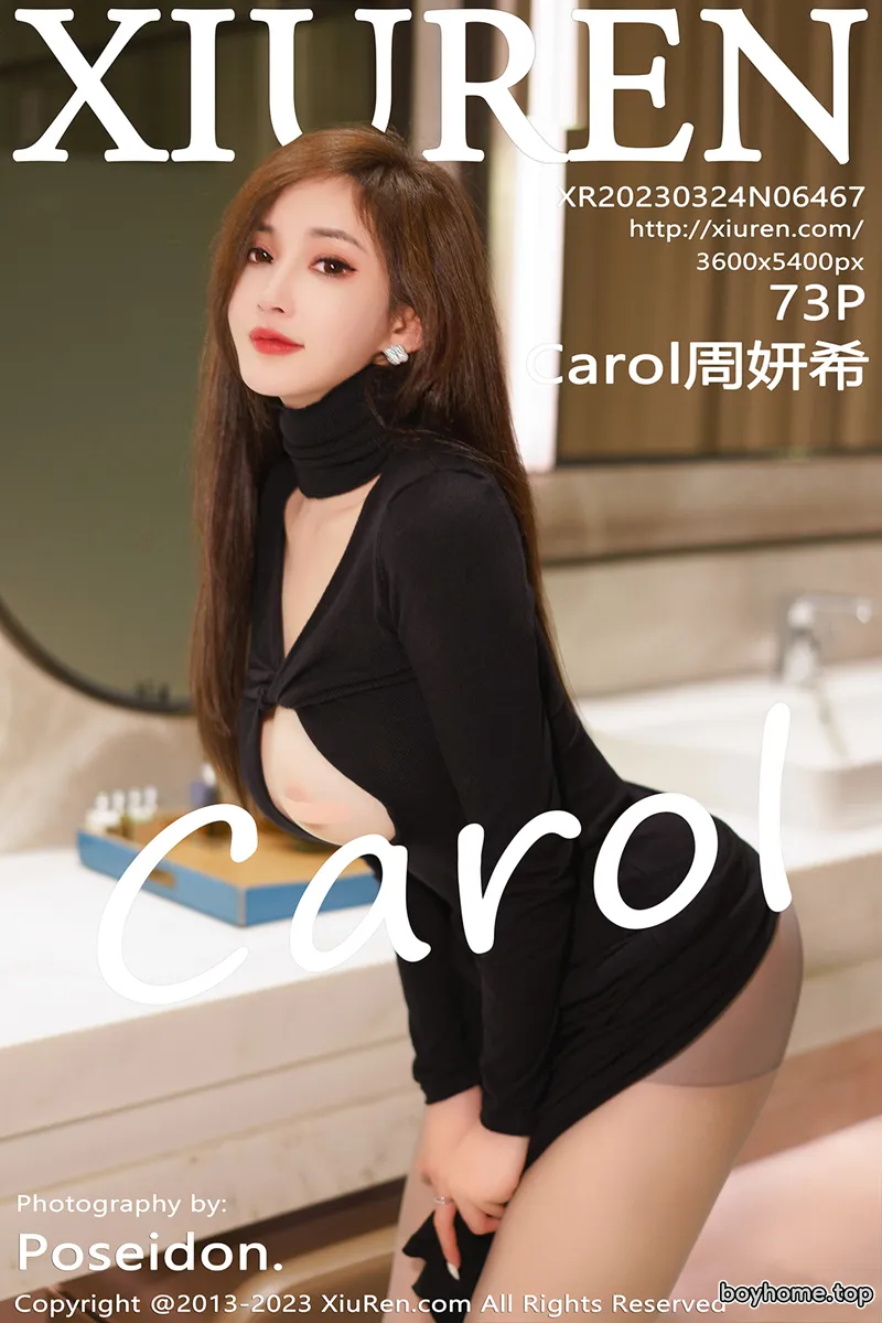 [XiuRen秀人网] No.6467 女神Carol周妍希性感开胸连衣裙配超薄黑丝秀丰满身材诱惑写真