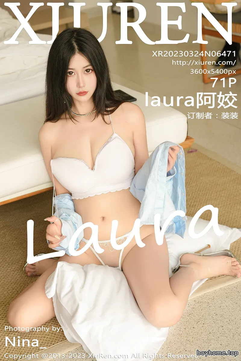 [XiuRen秀人网] No.6471 模特laura阿姣泰国旅拍脱蓝色上衣露白色蕾丝内衣完美诱惑写真