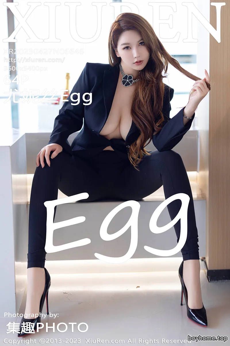 [XiuRen秀人网] No.6646 女神尤妮丝Egg性感深色真空西服露傲人豪乳遮点极致诱惑写真