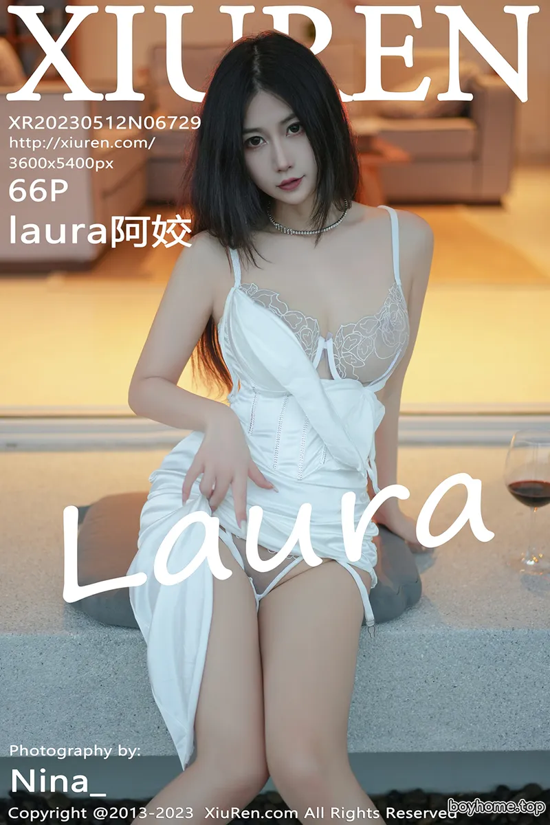 [XiuRen秀人网] No.6729 模特laura阿姣脱白色吊带长裙露浅色轻透蕾丝内衣完美诱惑写真