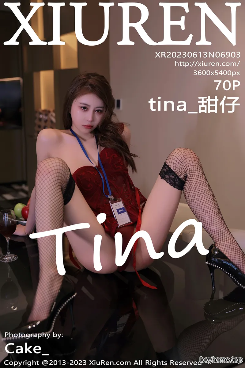 [XiuRen秀人网] No.6903 模特tina_甜仔半脱露性感红色蕾丝情趣内衣秀凹凸身材诱惑写真