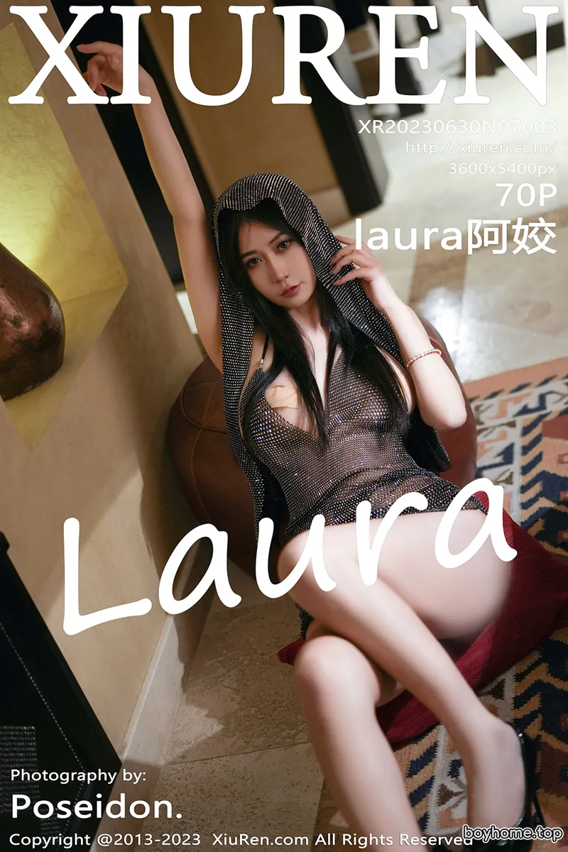 [XiuRen秀人网] No.7003 模特Laura阿姣私房性感墨绿色轻透金缕衣秀完美身材诱惑写真